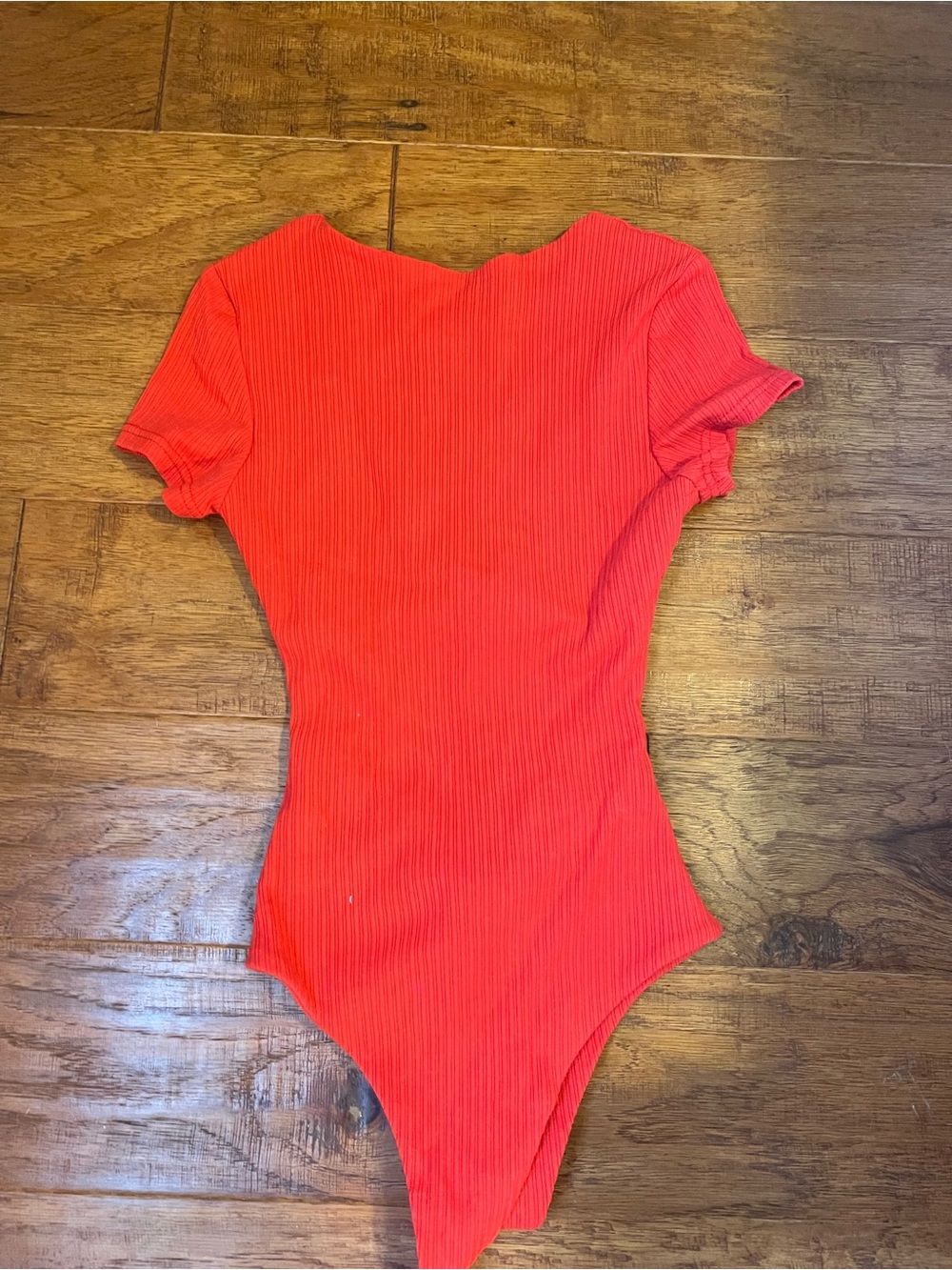 Red Ribbed Bodysuit - Picture 2 of 3